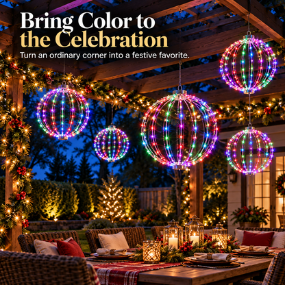 🔥 50% OFF | ✨ Starlit Sphere Glow™ – Hanging LED Holiday Lights