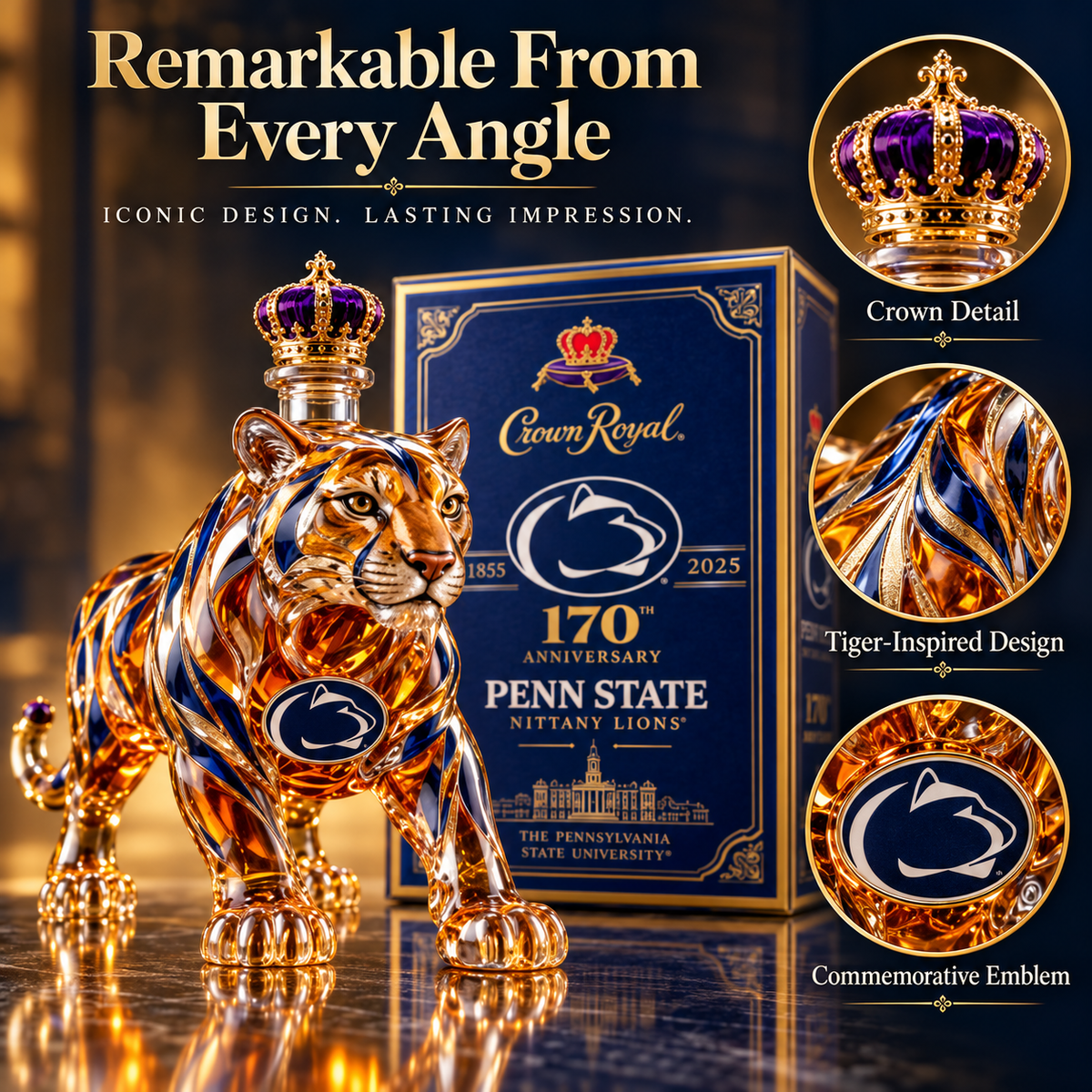 🏆 170 Years of Pride™ | Crowned Nittany Lion Collector Display