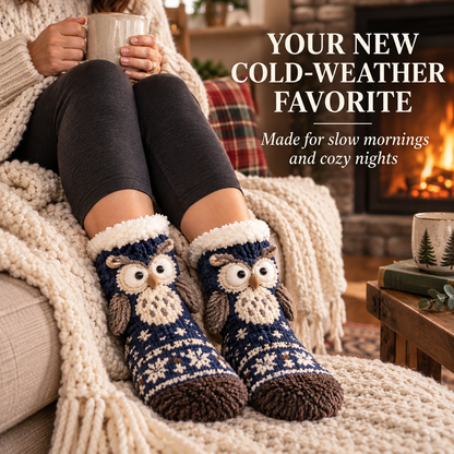 🦊🐦🦦🦉 Fuzzy Critter Toes™ | 3D Animal Slipper Socks