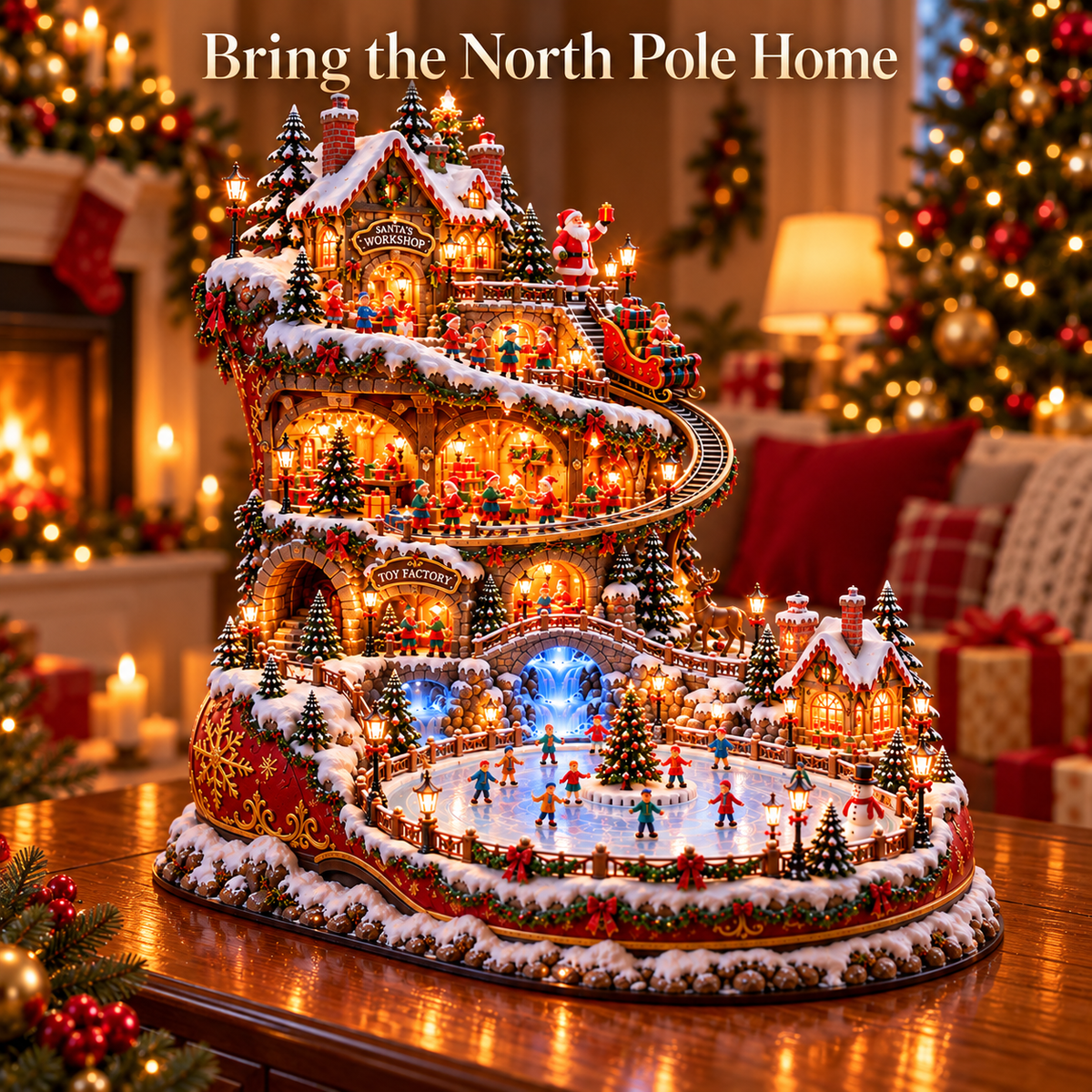 ✨LAST DAY 49% OFF🎅 Santa’s Workshop Christmas Village — Light-Up Boot-Shaped Holiday Decoration