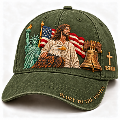 🇺🇸✝️ Faith & Freedom Heritage Cap – Embroidered American Hat