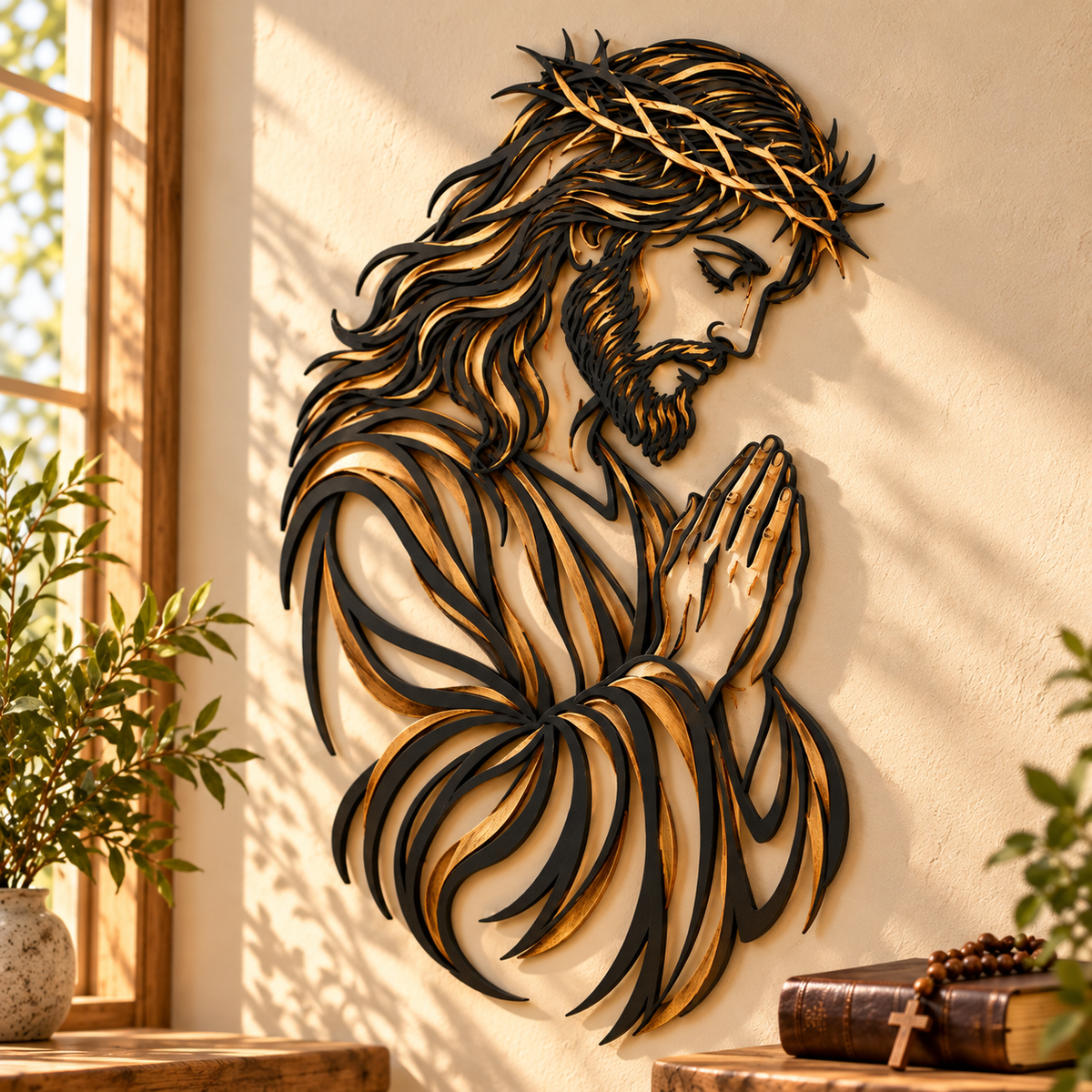 ✝️👑 Crowned in Grace™ | Jesus Christian Metal Wall Art