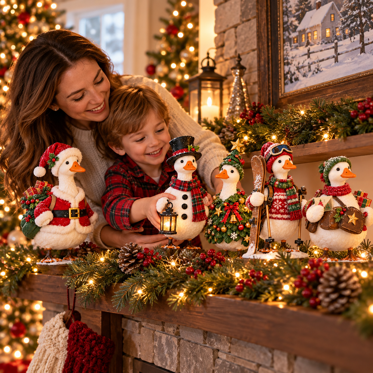 🎄🪿 Christmas Goose Parade™ | Whimsical Holiday Figurine Collection