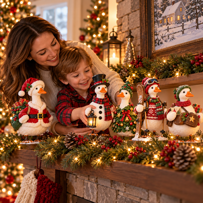 🎄🪿 Christmas Goose Parade™ | Whimsical Holiday Figurine Collection