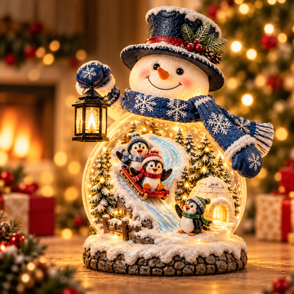 ⛄✨ Christmas Village Snowman™ | Lighted Holiday Scene Tabletop Decor