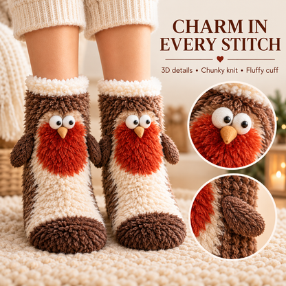 🦊🐦🦦🦉 Fuzzy Critter Toes™ | 3D Animal Slipper Socks
