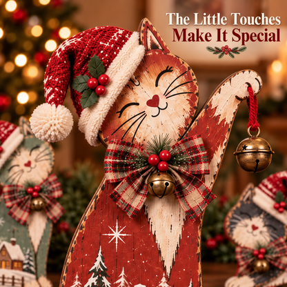 🐾🎄 Christmas Mischief Cats™ | Lighted Vintage Holiday Trio