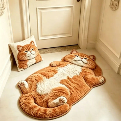 🐱🛋️ Cozy Cat Loaf™ | Chubby Tabby Accent Rug