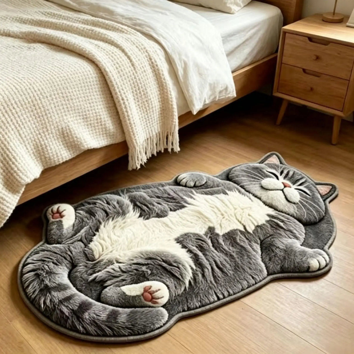 🐱🛋️ Cozy Cat Loaf™ | Chubby Tabby Accent Rug