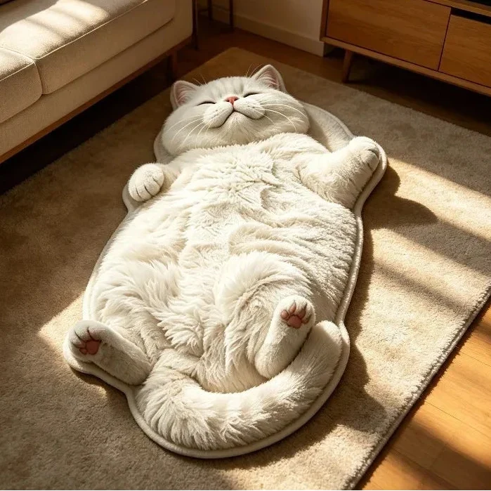 🐱🛋️ Cozy Cat Loaf™ | Chubby Tabby Accent Rug