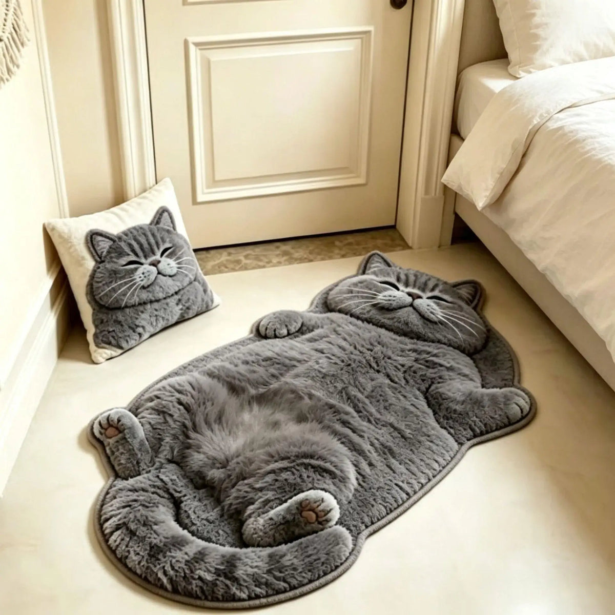 🐱🛋️ Cozy Cat Loaf™ | Chubby Tabby Accent Rug