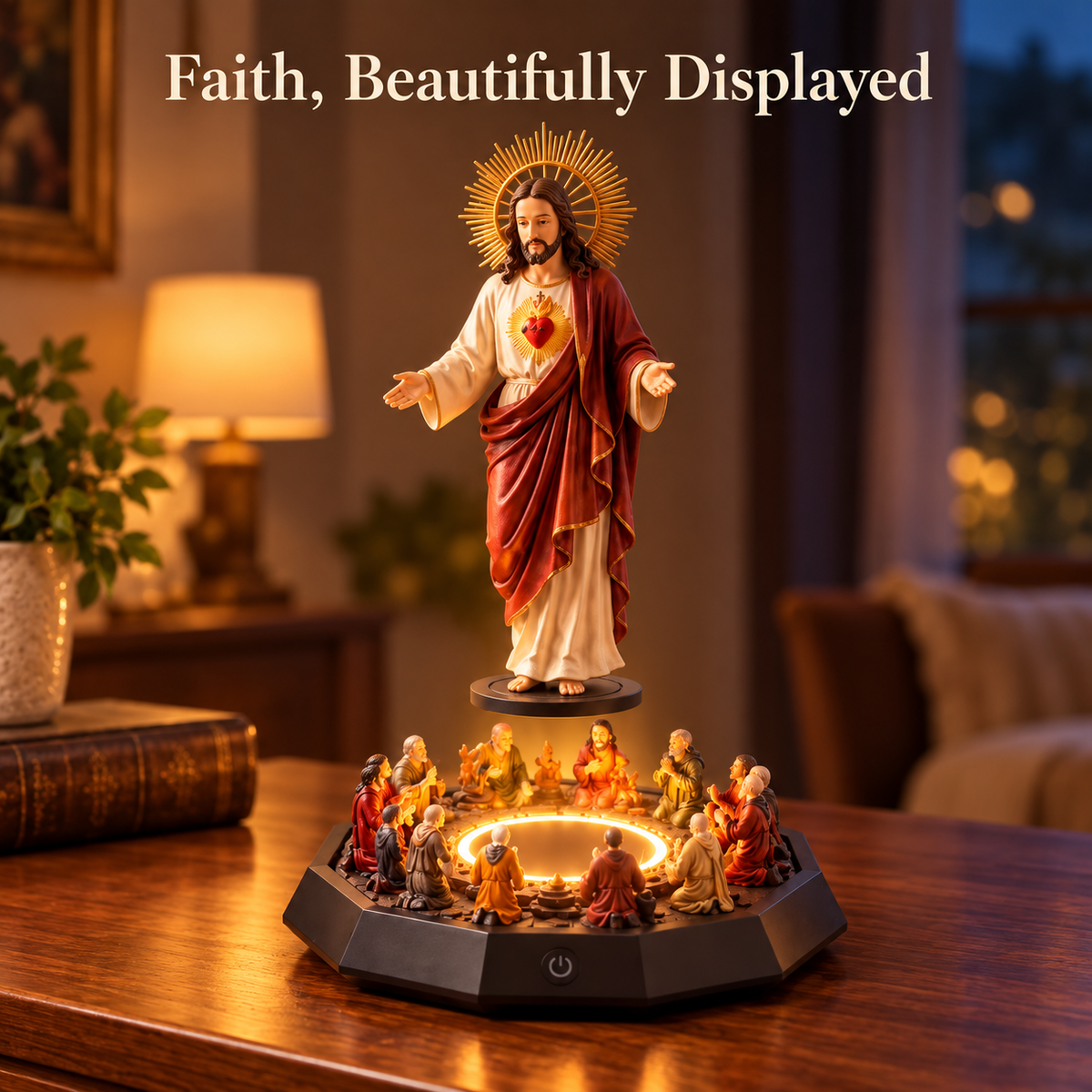 ✝️✨ Sacred Heart Ascension™ | Illuminated Jesus Faith Centerpiece