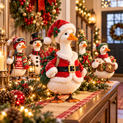 🎄🪿 Christmas Goose Parade™ | Whimsical Holiday Figurine Collection