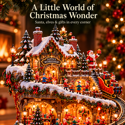 ✨LAST DAY 49% OFF🎅 Santa’s Workshop Christmas Village — Light-Up Boot-Shaped Holiday Decoration