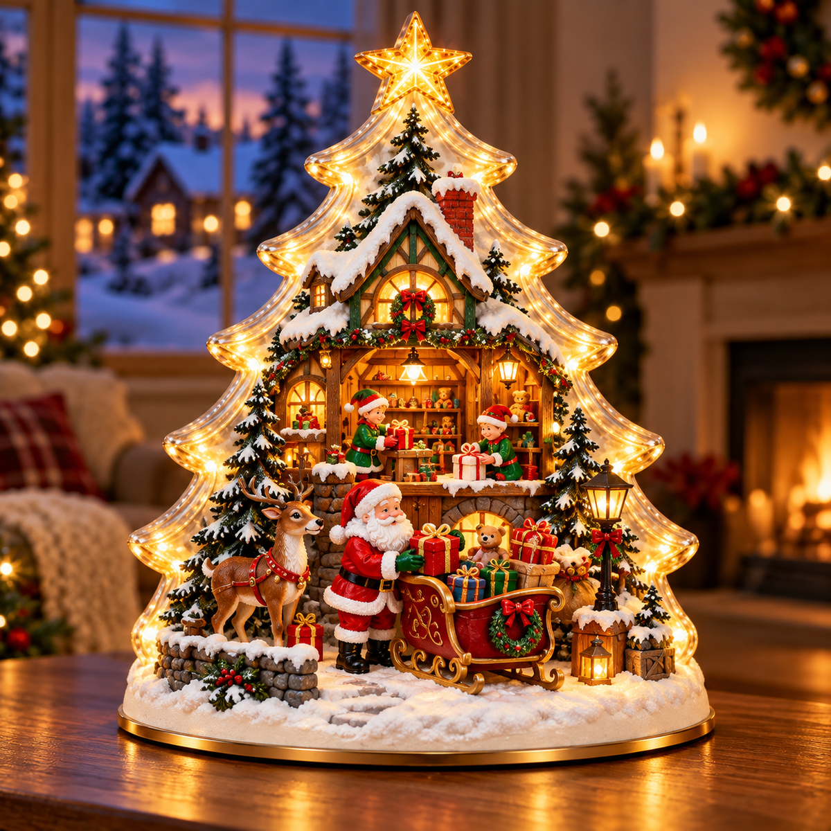🎄 Christmas Within a Tree ✨ A Glowing Little World of Holiday Magic