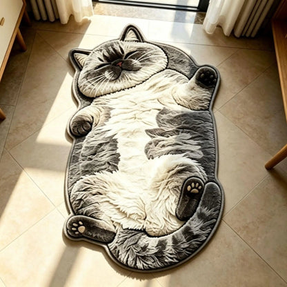 🐱🛋️ Cozy Cat Loaf™ | Chubby Tabby Accent Rug
