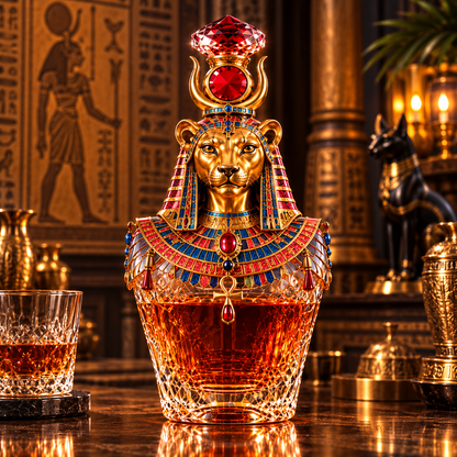 Ancient Egyptian Bastet Cat Goddess Whiskey Decanter