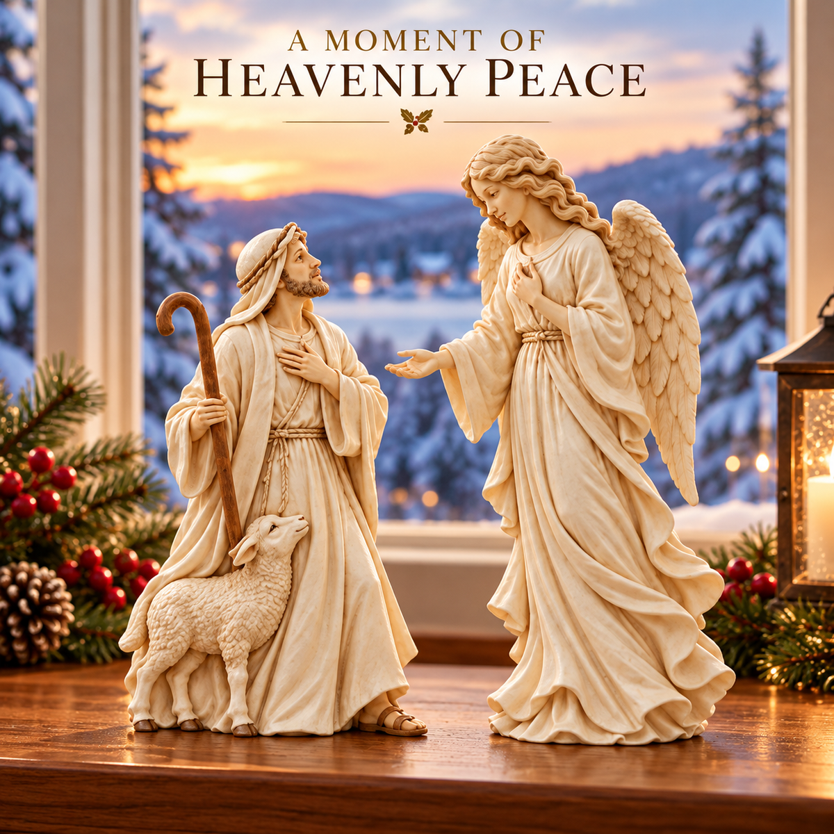 👼 Heaven Speaks to the Shepherd | Christmas Figurine Set
