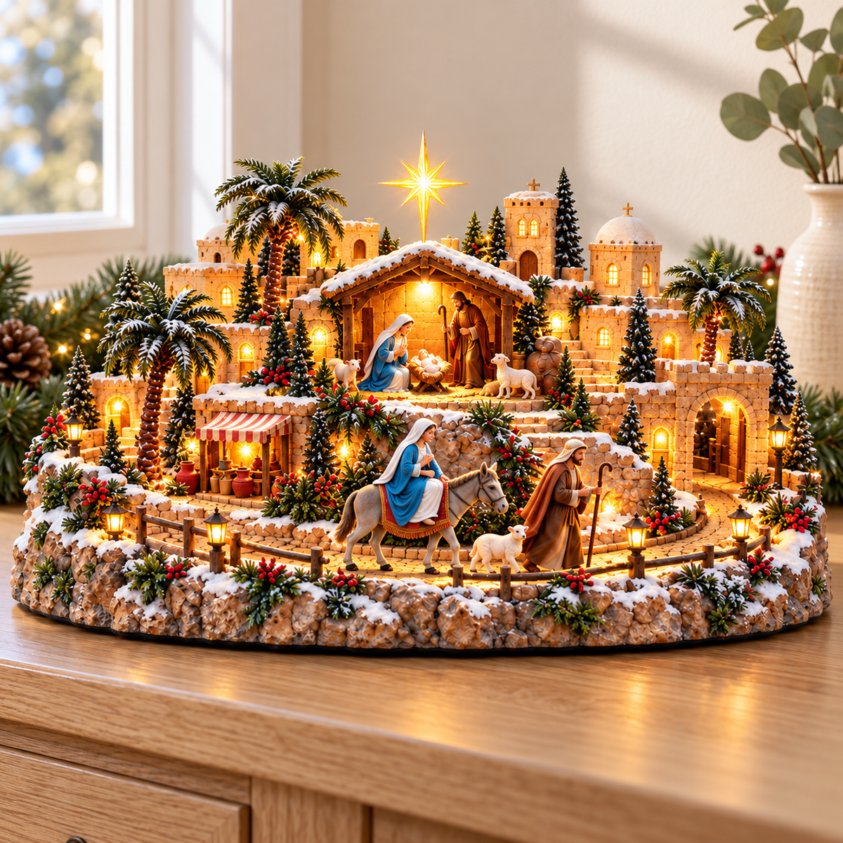 ✝️🎄 Mary’s Journey to Bethlehem™ | Lighted Christmas Village
