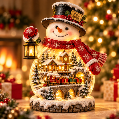 ⛄✨ Christmas Village Snowman™ | Lighted Holiday Scene Tabletop Decor