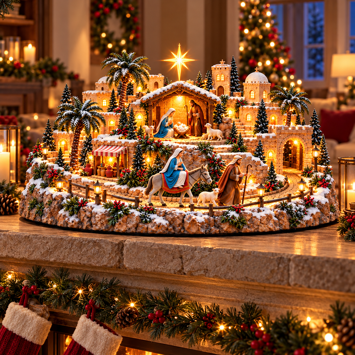 ✝️🎄 Mary’s Journey to Bethlehem™ | Lighted Christmas Village