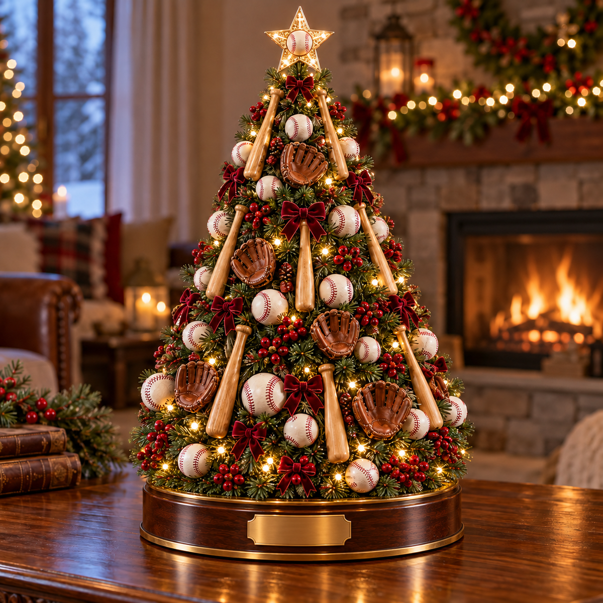 🎄 Lighted Sports Christmas Tree – Football, Golf & Baseball Holiday Decor