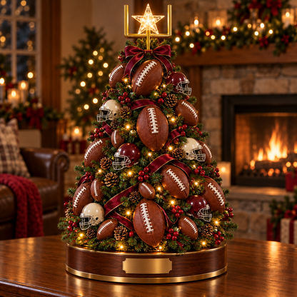 🎄 Lighted Sports Christmas Tree – Football, Golf & Baseball Holiday Decor