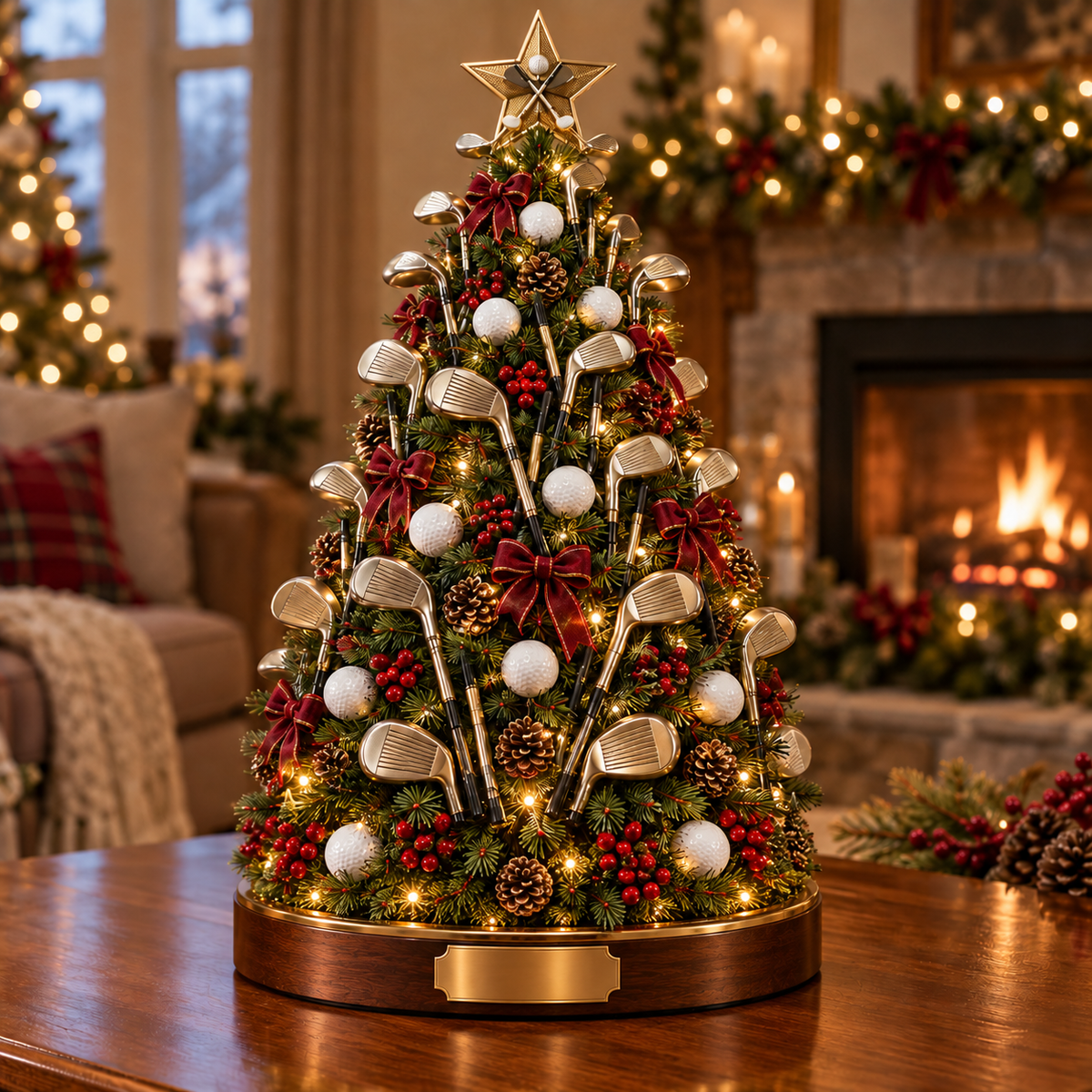 🎄 Lighted Sports Christmas Tree – Football, Golf & Baseball Holiday Decor