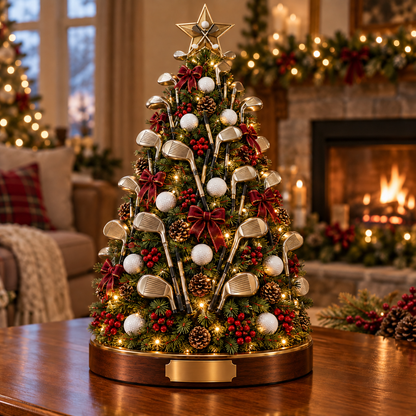 🎄 Lighted Sports Christmas Tree – Football, Golf & Baseball Holiday Decor