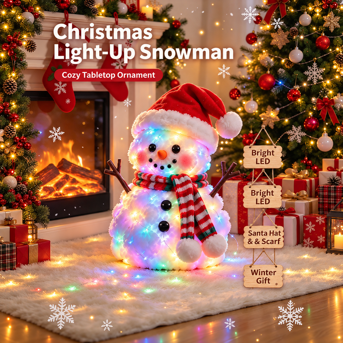 🔥 LAST DAY 49% OFF | ⛄✨ Snowman Glow™ – Light-Up Christmas Plush Decor