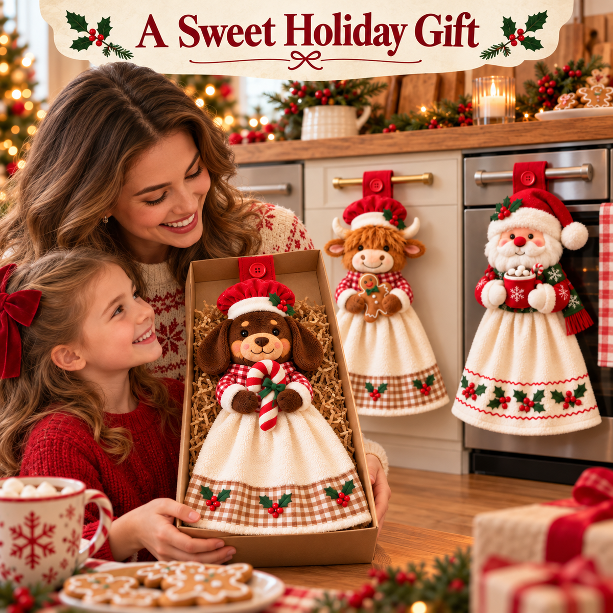 🎄🧻 Merry Kitchen Friends™ | Christmas Hanging Hand Towels – 3 Styles