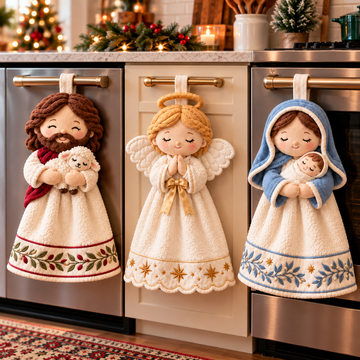 ✝️ Faithful Touch – Christian Hanging Hand Towels for Kitchen & Home