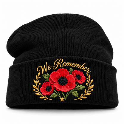 🎖️ Lest We Forget Poppy™ | Memorial Embroidered Knit Beanie