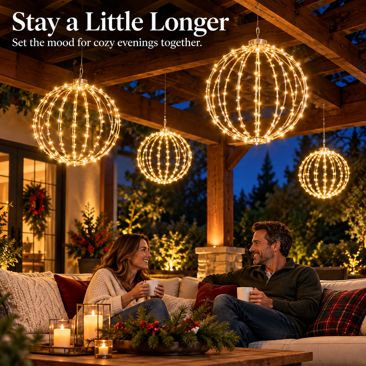 🔥 50% OFF | ✨ Starlit Sphere Glow™ – Hanging LED Holiday Lights