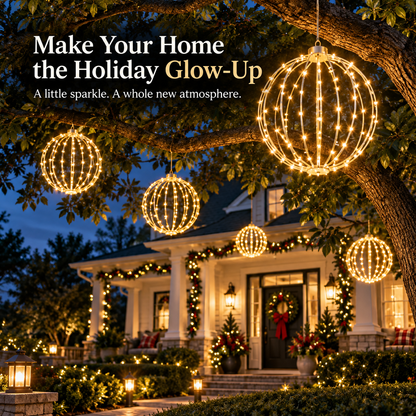 🔥 50% OFF | ✨ Starlit Sphere Glow™ – Hanging LED Holiday Lights