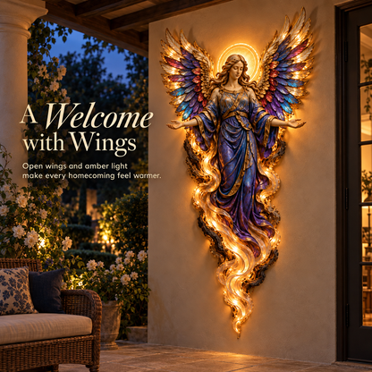 ✝️✨ Heavenly Angel Glow – Illuminated Faith Wall Decor