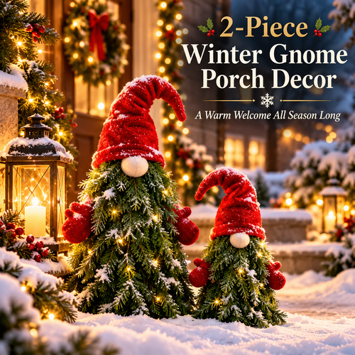 ❄️🧙 2-Piece Winter Gnome Porch Decor