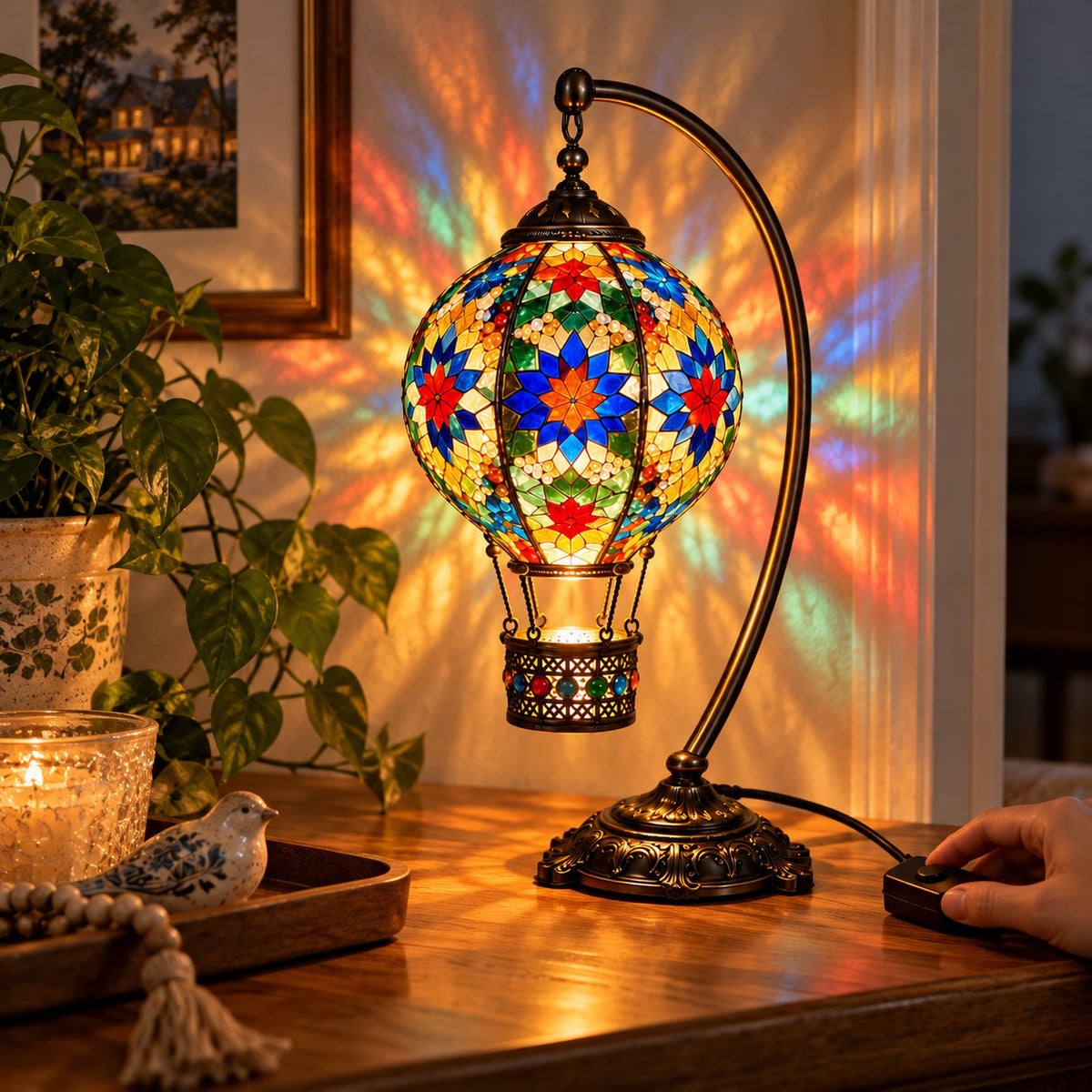 ⏳ LAST DAY 49% OFF | 🎈 Light Up Your Own Mosaic Sky | Turkish Hot Air Balloon Lamp DIY Kit ✨