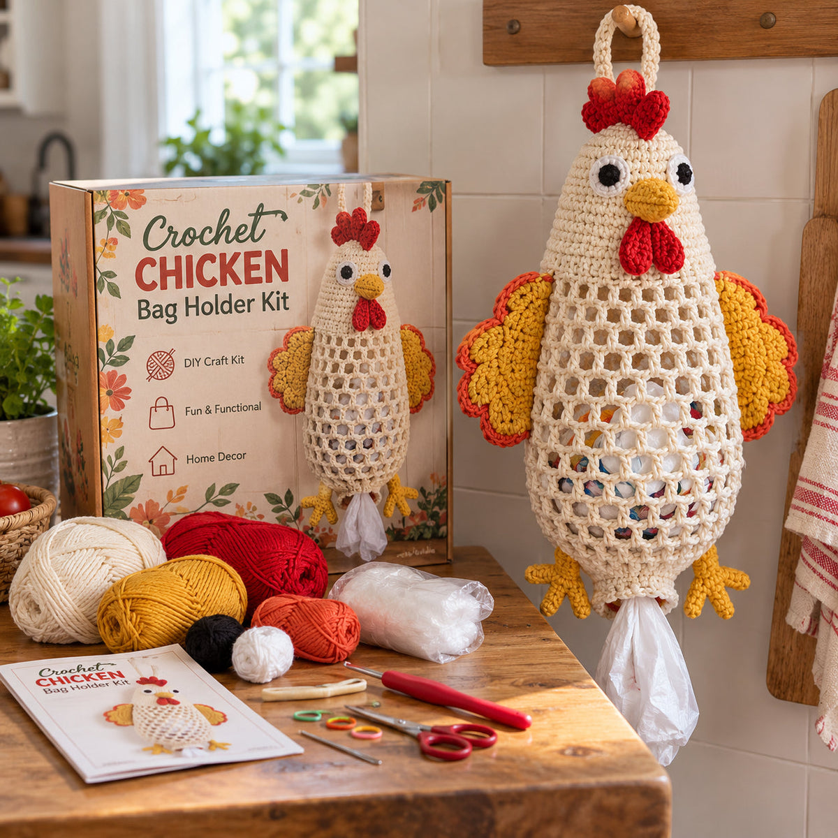 🧶🐸 Crochet Animal Bag Holder DIY Kit | Cute & Functional Hanging Storage