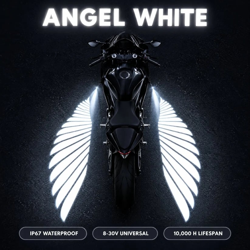 ⏰ LAST DAY 50% OFF 🏍️ Angel Wing Motorcycle LED Projector Lights (1 Pair)