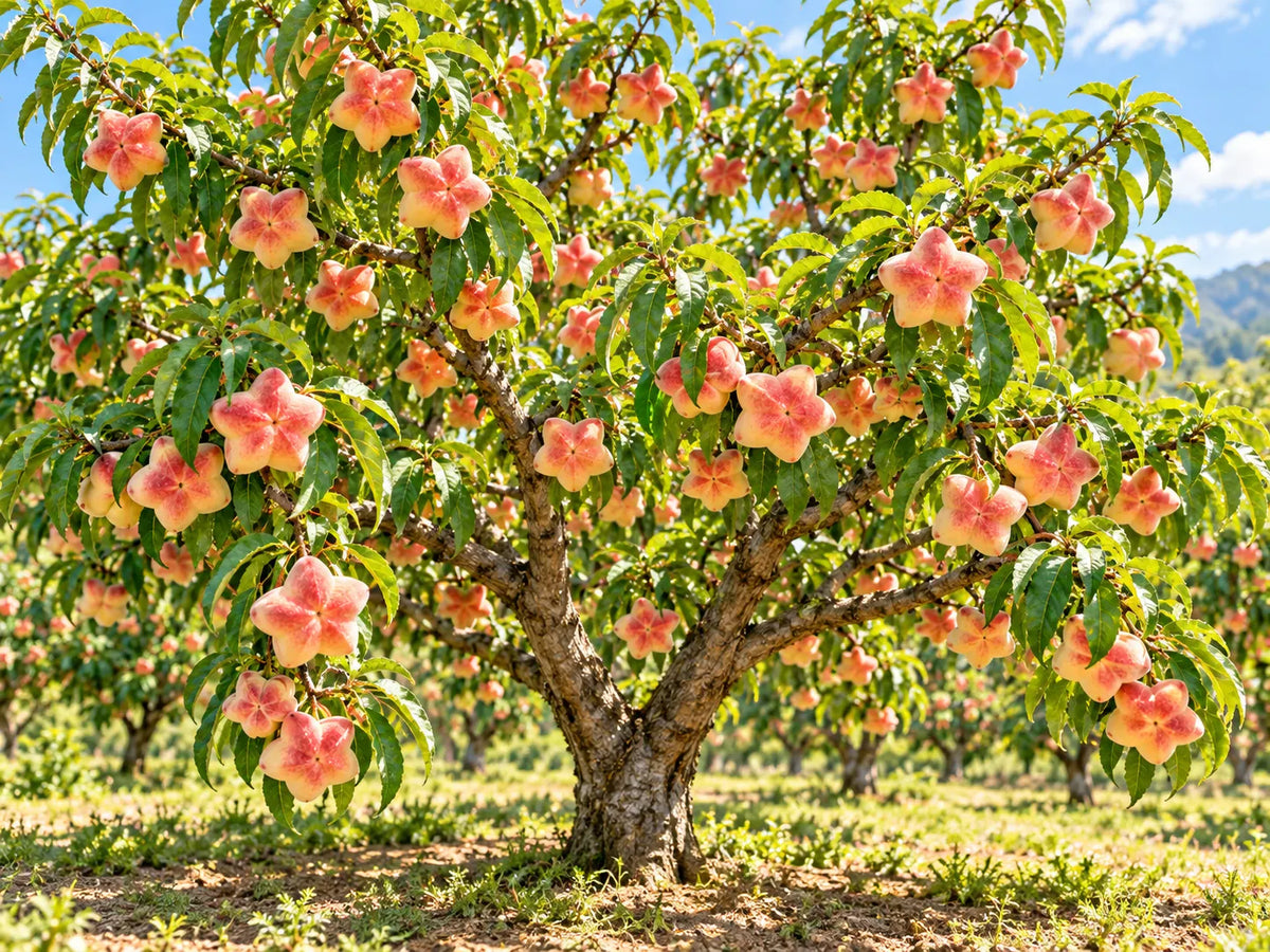 🍑 Rare Starburst Peach Bulbs – Grow Amazing Star-Shaped Peaches! ⭐