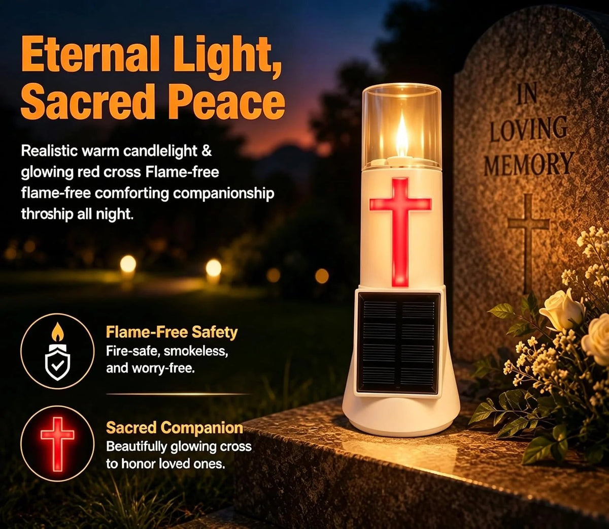 Solar Memorial Flameless Candle Lights