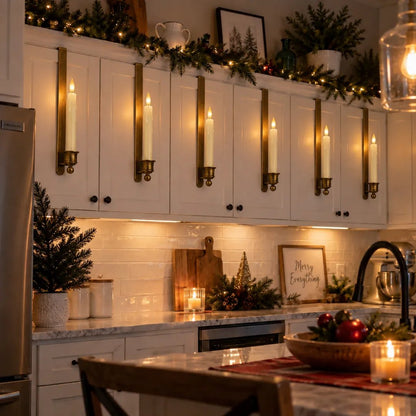 🕯️✨ BrassGlow Trio™ | 3-Pack Vintage Cabinet Candles with Remote