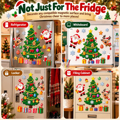 ⏳ Last Day 49% OFF – 🎅 Build Christmas on the Fridge | Reusable Magnetic Tree Set