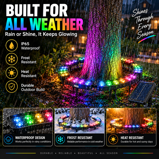 🌈🌳 Solar RGB Tree Ring Light-Color-Changing Outdoor Landscape Decor