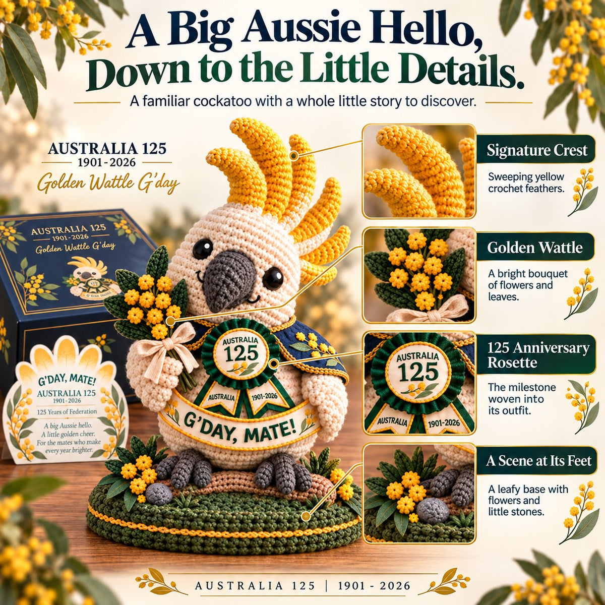 ⏳🇦🇺 Last Day 49% OFF | Australia 125™ – 3D Crochet Anniversary Keepsake 🎁