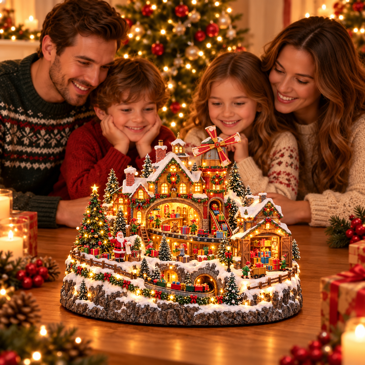 Detailed Christmas Village