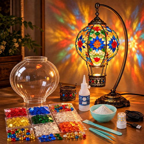 ⏳ LAST DAY 49% OFF | 🎈 Light Up Your Own Mosaic Sky | Turkish Hot Air Balloon Lamp DIY Kit ✨