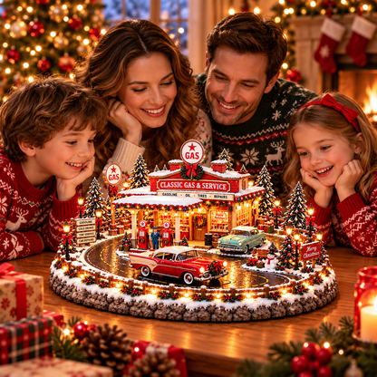 🎅⛽ Christmas at the Old Gas Station | Vintage Holiday Village Collectible 🎄