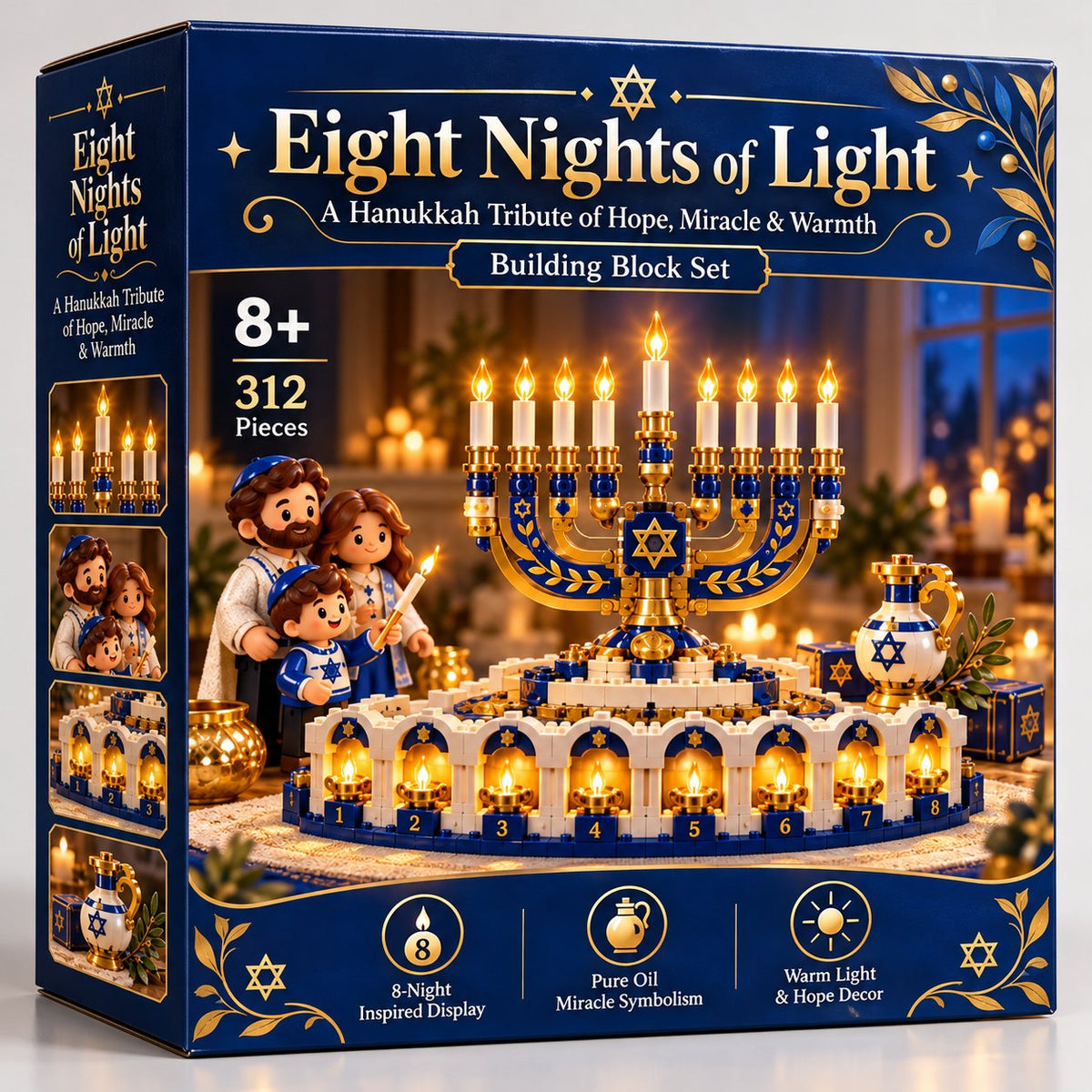 🕎✨ Build Your Hanukkah Together™ | Light-Up Menorah Building Set & Family Holiday Activity
